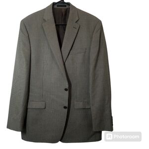 Ralph Lauren LRL Black Gray Micro Houndstooth Blazer Sports Coat Size 44L